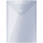Папка-конверт на кнопке OfficeSpace А6 105х148мм, 150мкм, пластик, прозрачная