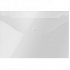 Папка-конверт на кнопке OfficeSpace А4, 120мкм, пластик, прозрачная