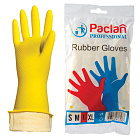 Перчатки резиновые PACLAN "Professional", с х/б напылением, размер L (большой), желтые