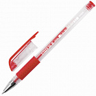 Ручка гелевая с грипом STAFF "EVERYDAY" GP-193, КРАСНАЯ, корпус прозрачный, узел 0,5 мм, линия письм