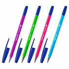 Ручка Брауберг "M-500 NEON", СИНЯЯ, корпус ассорти