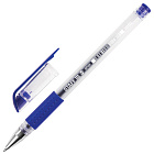 Ручка гелевая с грипом STAFF "EVERYDAY" GP-191, СИНЯЯ, корпус прозрачный, узел 0,5 мм, линия письма