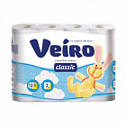 Туалетная бумага VEIRO Classic-Домашняя 12шт., 2-х слойная, белая