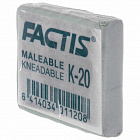 Ластик-клячка FACTIS K 20 (Испания), 37х29х10 мм, супермягкий, натуральный каучук, серый