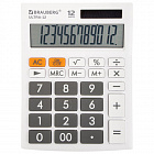 Калькулятор настольный BRAUBERG ULTRA-12-WT (192x143 мм), 12 разрядов, двойное питание, БЕЛЫЙ
