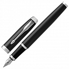 Ручка Паркер перьевая "IM Core Black Lacquer CT", корпус черный глянцевый лак, хромированные детали