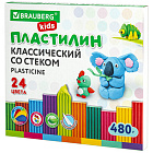 Пластилин 24цв. Брауберг KIDS, 480гр, стек