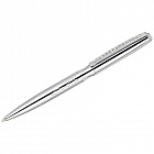 Ручка шариковая Delucci синяя, 1,0мм, корпус серебряный, поворот., подар. уп.