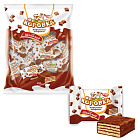 Конфеты шоколадные РОТ ФРОНТ "Коровка", вафельные с шоколадной начинкой, 250г, пакет, РФ09756