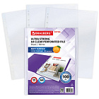 Папки-файлы перфорированные А4 BRAUBERG "EXTRA 1000", КОМПЛЕКТ 50 шт., матовые, ПЛОТНЫЕ, 100 мкм