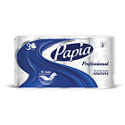 Туалетная бумага PAPIA Professional 8 шт., 3-слойная, белая