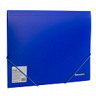 Папка на резинках Брауберг "Neon", неоновая, синяя, до 300 листов, 0,5 мм