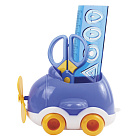Органайзер детский ЮНЛАНДИЯ "Самолет", в форме самолета, 4 предмета, синий, блистер