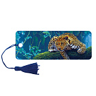 Закладка 3D BRAUBERG "Леопард" шнурок-завязка