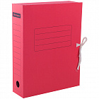 Короб архивный 75мм с завязками Спейс, картон красный