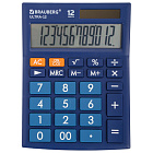 Калькулятор настольный BRAUBERG ULTRA-12-BU (192x143 мм), 12 разрядов, двойное питание, СИНИЙ