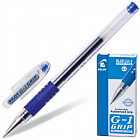 Ручка гелевая с грипом PILOT "G-1 Grip", СИНЯЯ, корпус прозрачный, узел 0,5 мм, линия письма 0,3 мм