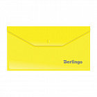 Папка с кнопкой А6 Берлинго желтая, 180мкм