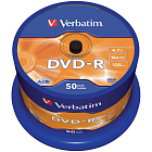 Диск DVD-R Verbatim 4.7Gb 16x Cake Box