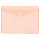 Папка-конверт на кнопке Berlingo "Starlight" А4, 180мкм, прозрачная оранжевая, инди