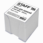 Блок для записей STAFF в подставке прозрачной, куб 9х9х9 см, белый, белизна 70-80%