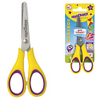 Ножницы детские для левшей ЮНЛАНДИЯ 125 мм, резиновые вставки, желто-фиолетовые
