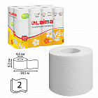 Туалетная бумага бытовая, спайка 24 шт., 2-х слойная, (24х18,5 м), LAIMA, белая