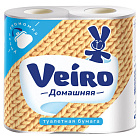 Туалетная бумага VEIRO "Домашняя" спайка 4 шт., 2-х слойная , белая