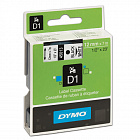 Картридж для принтеров этикеток DYMO D1, 12 мм х 7 м, лента пластиковая, чёрный шрифт, белый фон