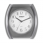 Часы настен. SCARLETT SC-55QU четырехугольн, белые, серебр.рамка, плавный ход, 28.6х28.6х4.0 см
