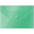 Папка-конверт на кнопке OfficeSpace А7 (74*105мм), 150мкм, пластик, зеленая