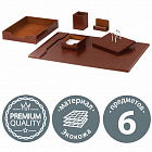 Настольный набор 6 предметов GALANT (под глянцевую кожу, коричневый)