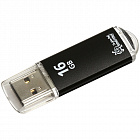 Флэш диск Smart Buy "V-Cut"  16GB, USB 2.0 Flash Drive, черный (металл.корпус)