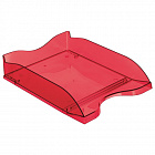 Лоток горизонтальный для бумаг СТАММ "Люкс", А4 (350х255х70 мм), тонированный темно-красный, ЛТ611 О