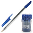 Ручка СТАММ "Оптима", синяя, корпус прозрачный