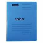 Скоросшиватель OfficeSpace "Дело", картон мелованный, 300г/м2,синий, пробитый, до 200л.