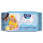 Салфетки влажные 100 шт., AURA "Ultra comfort" для детей, гипоаллергенные без спирта