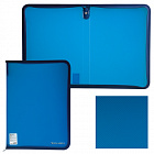 Папка на молнии А4 пластиковая, объемная, 335х240х20 мм, тонированная синяя, BRAUBERG