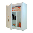 Шкафчик-аптечка металлический, навесной, внутр. перегородки, ключевой замок, 380x300x160мм