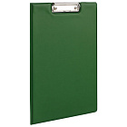 Папка планшет Брауберг с верхним прижимом, картон/ПВХ, зеленая