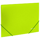 Папка на резинках Брауберг "Neon", неоновая, зеленая, до 300 листов, 0,5 мм