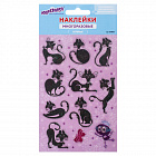 Наклейки гелевые "Кошки", многоразовые, с блестками, 10*15см, ЮНЛАНДИЯ