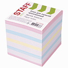 Блок для записей STAFF проклеенный, куб 9х9х9 см, цветной, чередование с белым, 129208 ОП