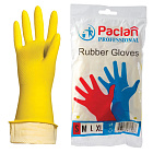 Перчатки латексные Paclan с х/б напылением, размер S, желтые, Professional