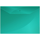 Папка-конверт на кнопке OfficeSpace А4, 120мкм, пластик, зеленая
