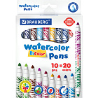 Фломастеры двусторонние 20цв. 10шт. Брауберг "PREMIUM" "BI-COLOR"