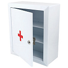 Шкафчик-аптечка металлический "Призма", навесной, 2 полки, ключевой замок, 330x280x140мм