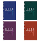 Тетрадь А4, 120 л., BRAUBERG, гребень, клетка, обложка твердая, "Good Luck"