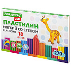 Пластилин восковой 18цв. Брауберг KIDS 270г, со стеком