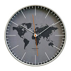 Часы настенные TROYKA 77777733, круг, серые, серебр рамка, 30,5х30,5х5 см